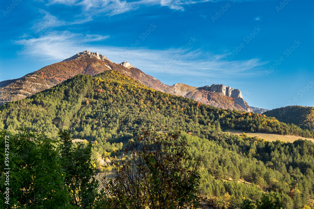 French countryside. Col de Rousset. View of the heights of the Vercors, France