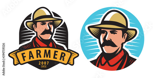 Wallpaper Mural Farmer emblem. Farm, agriculture symbol vector illustration Torontodigital.ca