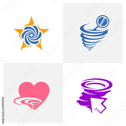 Set of Tornado logo vector template  Creative Twister logo design concepts  icon symbol  Illustration