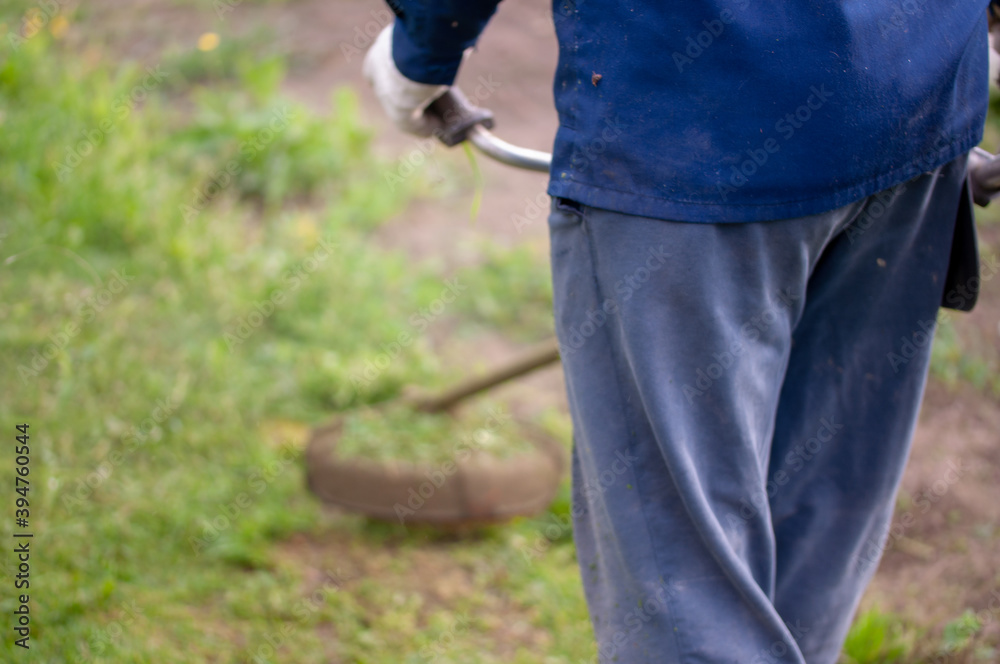mowing grass manual lawn mower in the country mowing grass manual lawn mower in the country