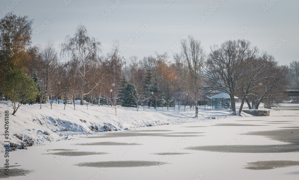 winter in Russia, Belgorod region, Alekseevka city