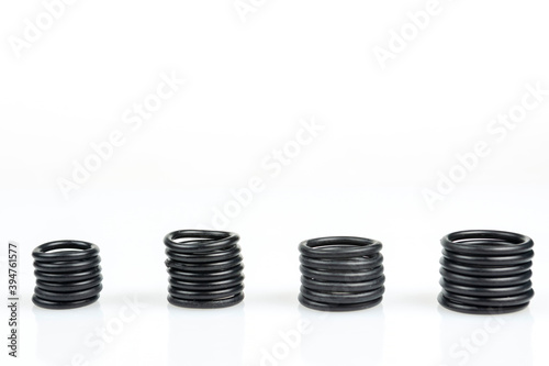 groups of repair sealing rings in a pile by size
