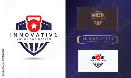 Sports fitness logo design template, symbol vector illustration design template
