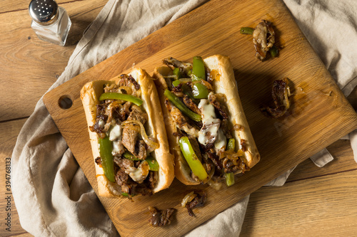 Homemade Philly Cheesesteak Sandwich photo