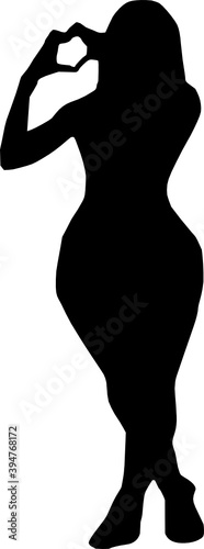 silhouette heart hands
