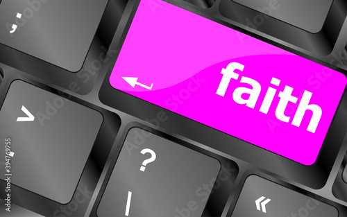 faith button on computer pc keyboard key