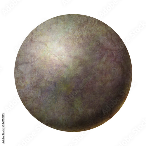 abstract planet of brown color. ball on a white background. art object for design. planet isolated on white background.