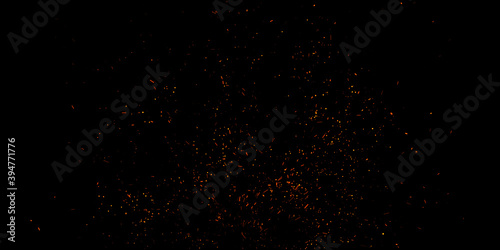 Фототапет Fire Embers Stock Image In Black Background