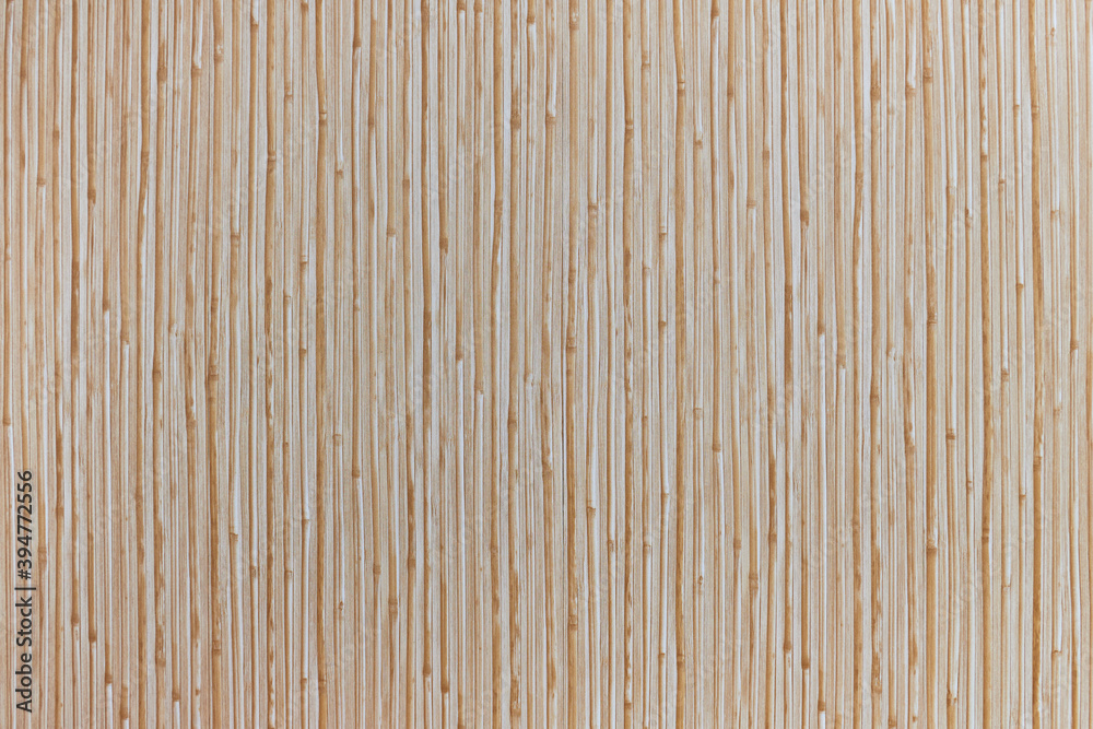 Wooden wall texture background with bamboo pattern. plastic siding for interiors