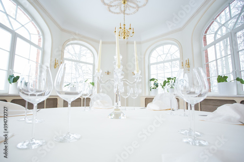 interior of a luxury restaurant - table setting