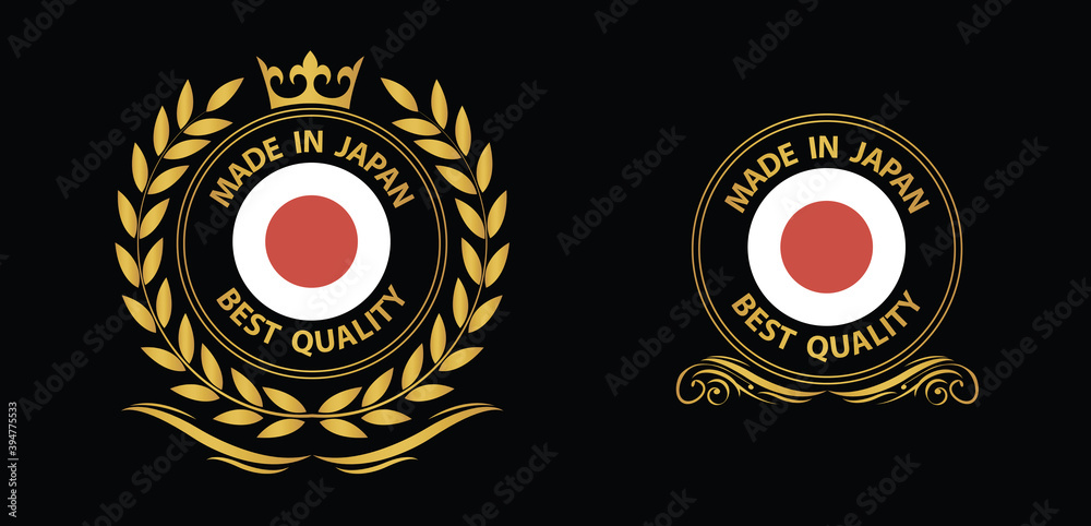 made in Japan vector stamp. badge with Japan flag	
