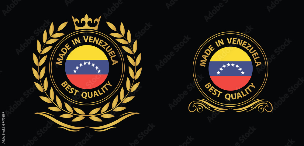 made in Venezuela  vector stamp. badge with Venezuela  flag