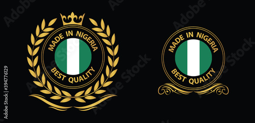 made in Nigeria vector stamp. badge with Nigeria flag