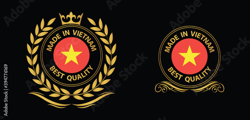 made in Vietnam vector stamp. badge with Vietnam flag	

