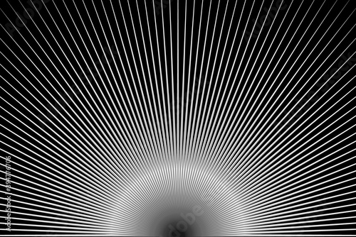 Striped colorful abstract background, Symmetric rays - vector pattern - black and white,