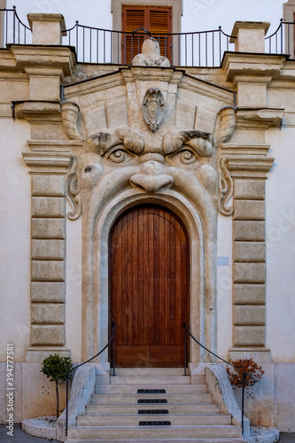 Palazzetto Zuccari - Monster Door - Rome, Italy. photo