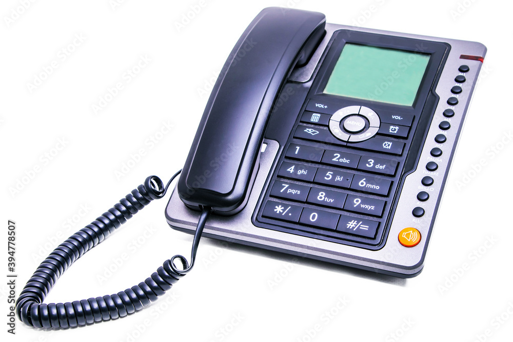 office landline phone isolated on white background office landline phone isolated on white background