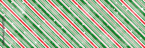 Peppermint candy cane Christmas background with diagonal stripes and shiny snowflakes print seamless pattern