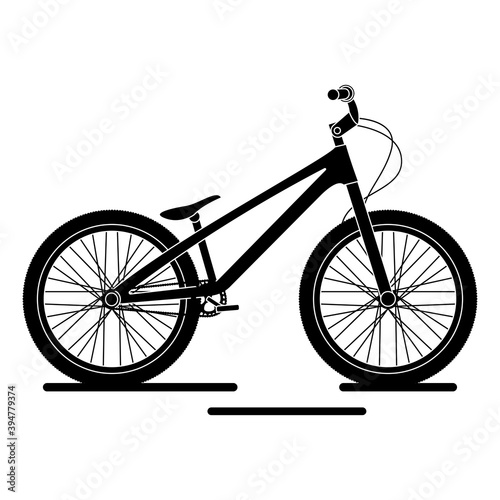Isolated bmx bike black and white in white background icon- Vector