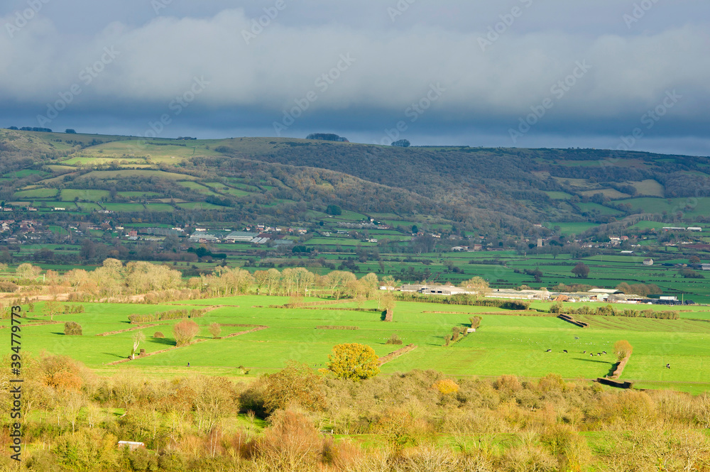 Autumn landscape, Mendip Hills and Cheddar Valley, Somerset