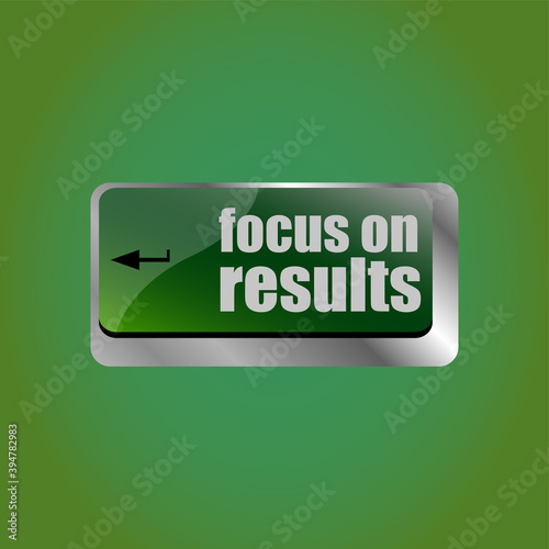 Modern keyboard focus on results text. Technology concept