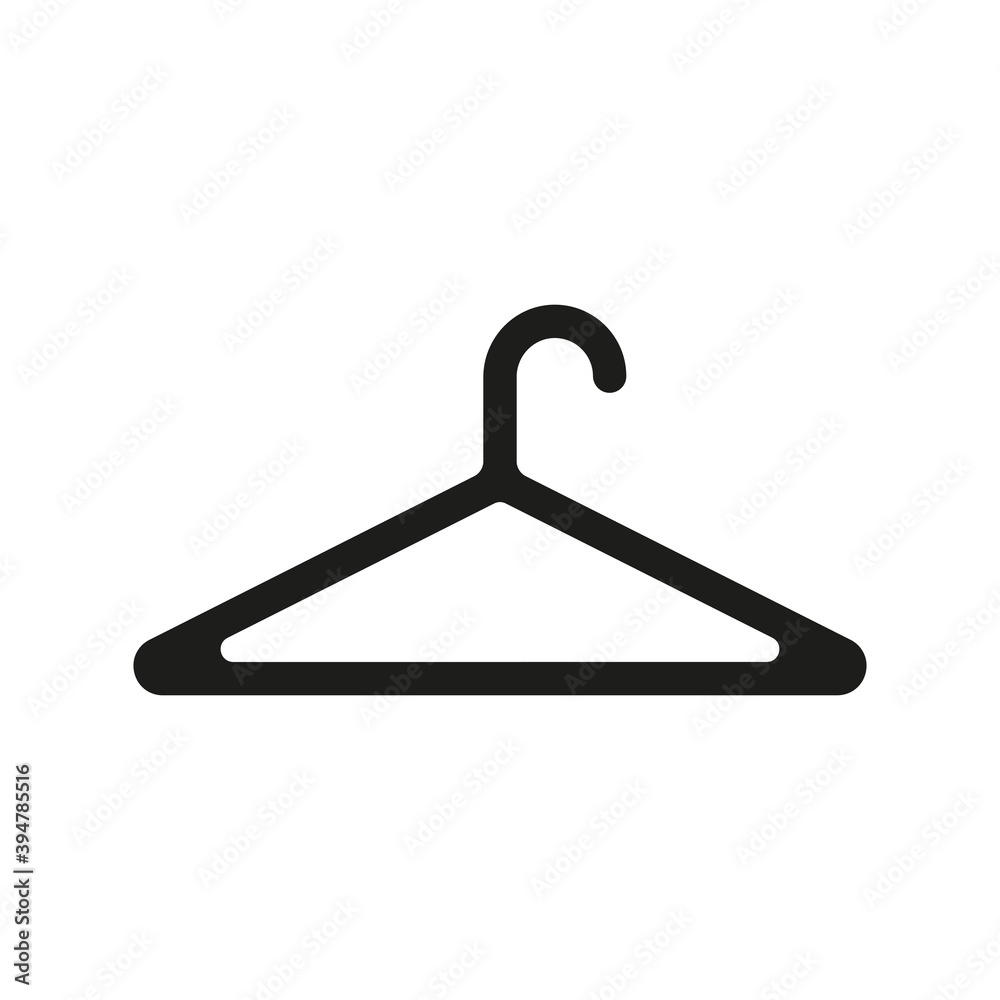 black hanger icon, abstract silhouette on white background, vector illustration black hanger icon, abstract silhouette on white background, vector illustration