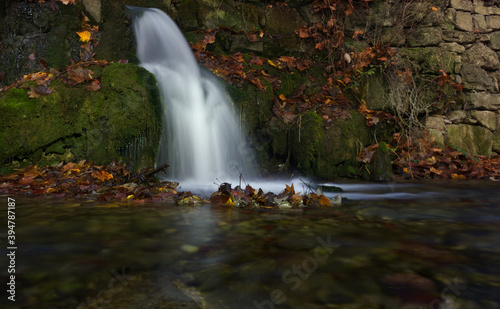 A small waterfall at autumn in jena germany europe