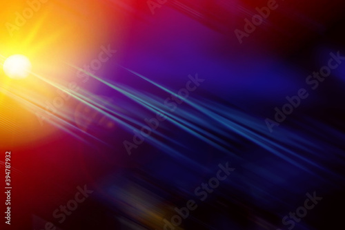 abstract background, light yellow spot blue rays on a dark background.