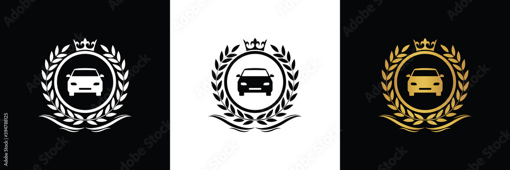 car logo template luxury royal vector company decorative emblem with crown	
