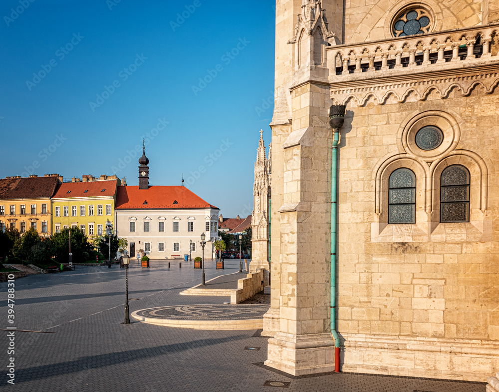 Fototapeta premium Mathias Church and historic houses in the Royal Castle, Budapest, Hungary