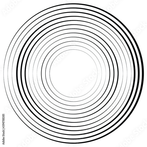 Lines in Circle Form . Spiral Vector Illustration .Technology round Logo . Design element . Abstract Geometric shape . Striped border frame
