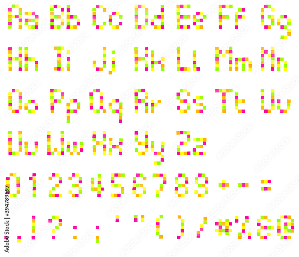 Sticky Note Full Alphabet - Fluorescent 