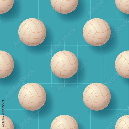 Volleyball ball seamless pettern vector illustration. realistic volleyball ball seamless pattern design