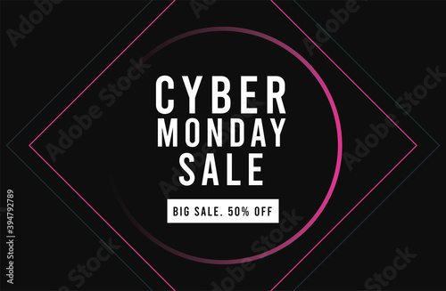 cyber monday sale poster with circular frame