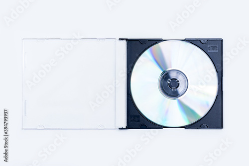 Compact disc, CD inside its plastic case isolated on white background
