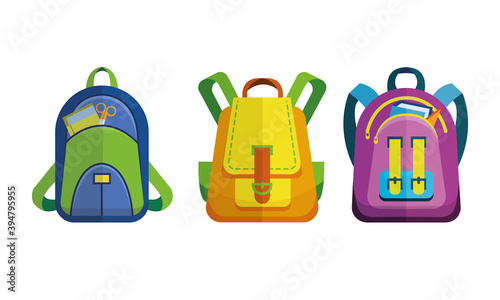 Print, backpack, bag, cartoon, school