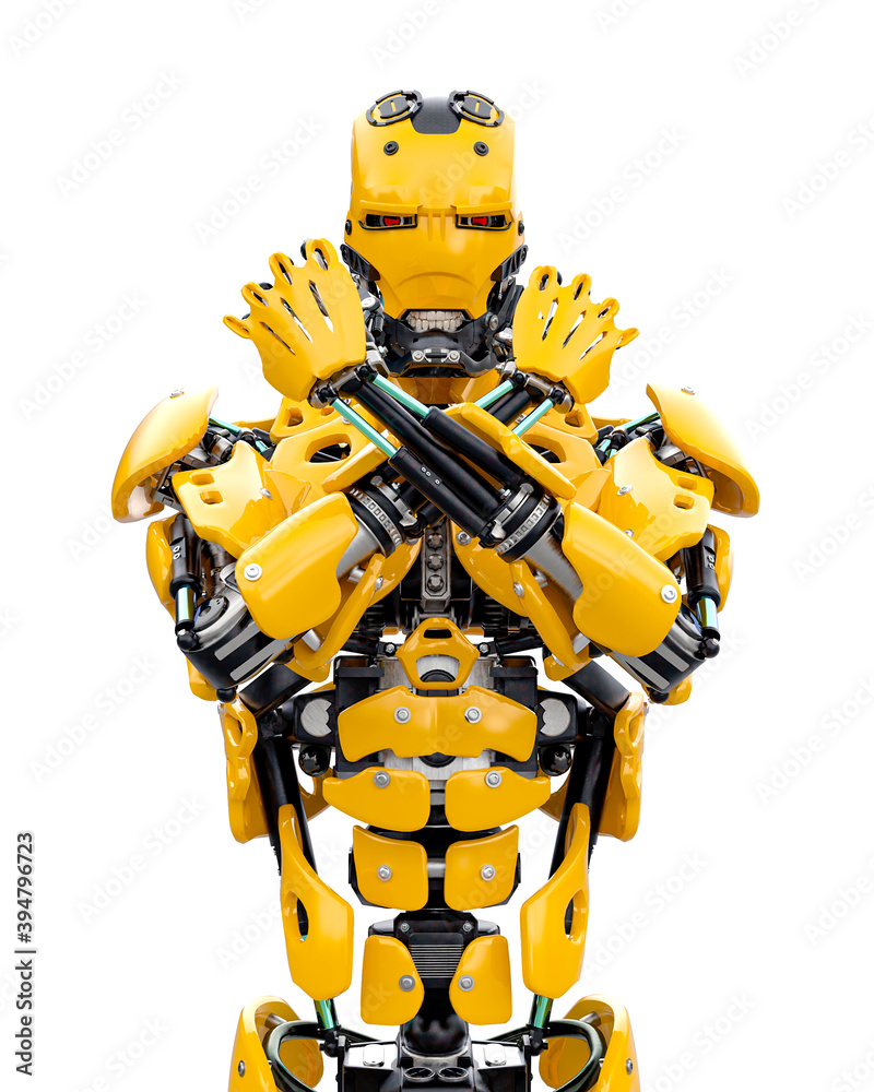 master cyber robot is doing a power pose master cyber robot is doing a power pose