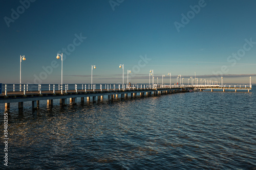 Pier in Jurata during sunny day. Poland  Pomorskie .