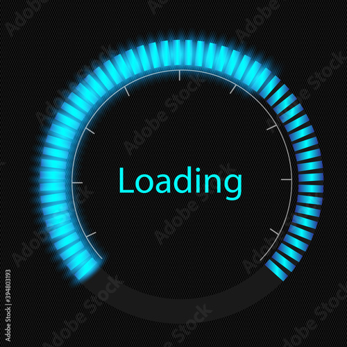 Download icons. Loading bar. Loading icon on black background