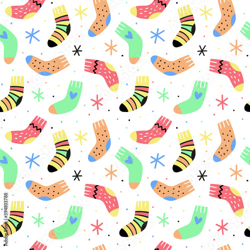 Hand drawn socks pattern