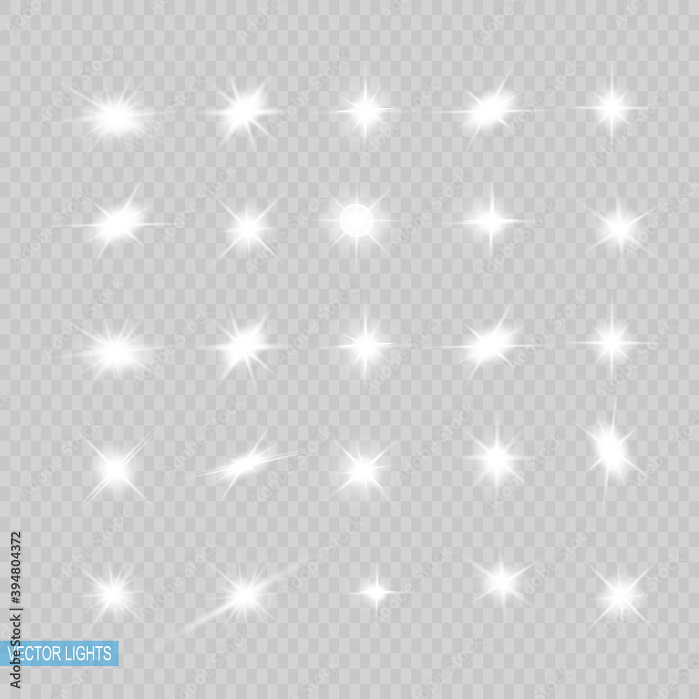 Glowing White Light effect. Vector illustration Glowing White Light effect. Vector illustration