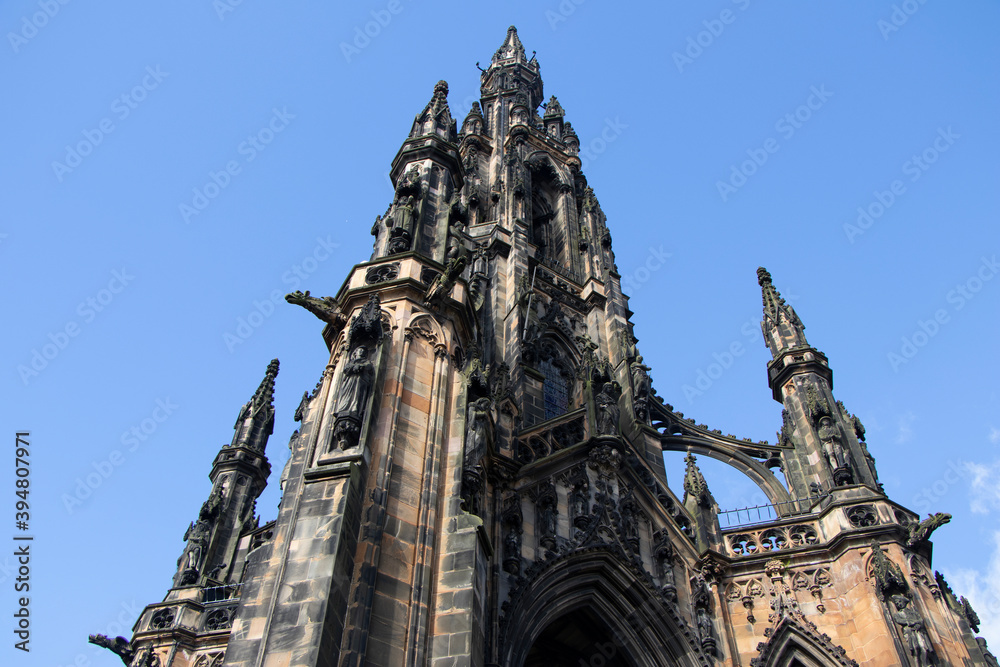 View from the lower angle of the Walter Scott monument