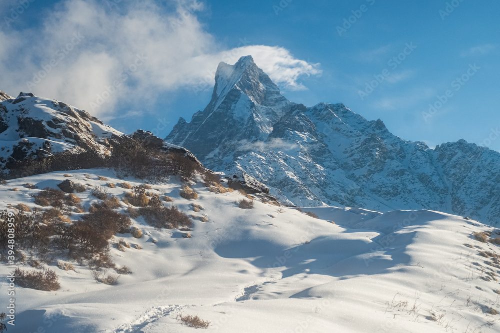 Fototapeta premium Trekking towards Mount 