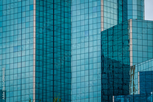 A glass hotel building