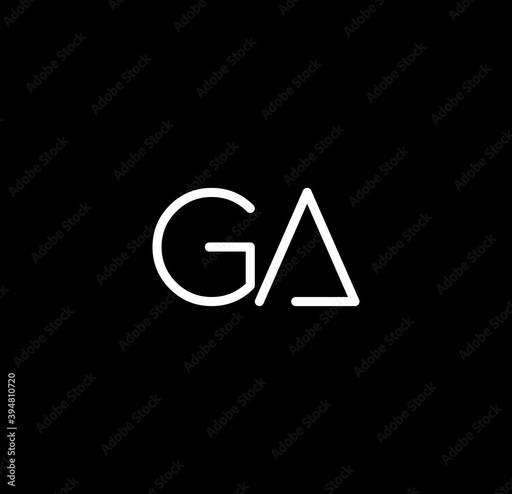 Letter GA alphabet logo design vector. The initials of the letter G and A logo design in a minimal style are suitable for an abbreviated name logo. Letter GA alphabet logo design vector. The initials of the letter G and A logo design in a minimal style are suitable for an abbreviated name logo.