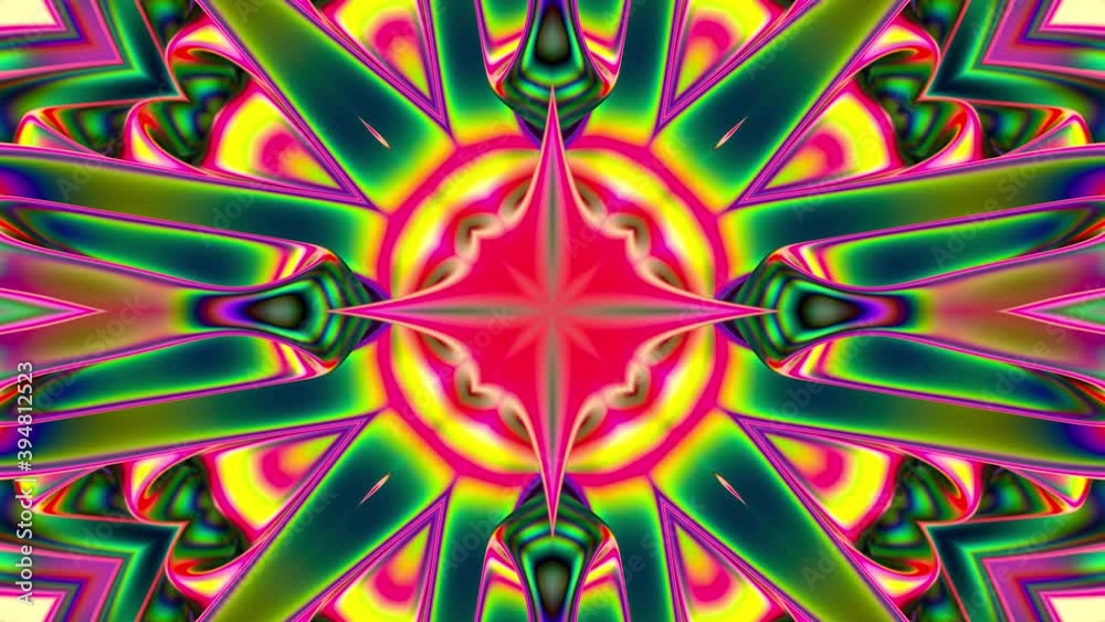 Psychedelic abstract colorful kaleidoscope hallucination loop