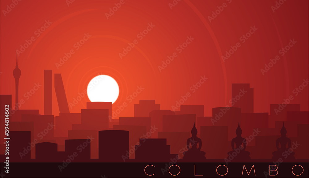 Colombo Low Sun Skyline Scene
