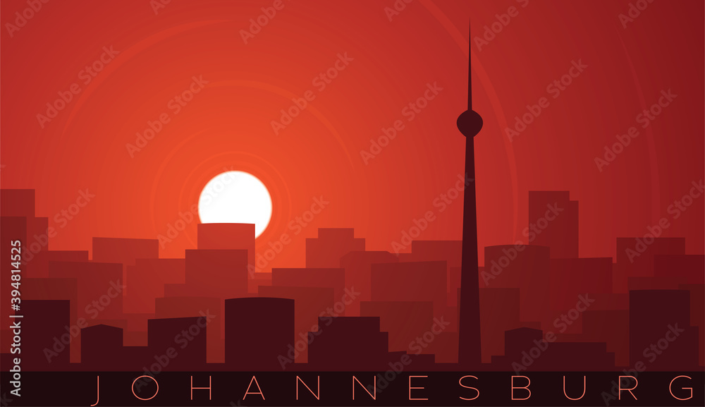 Fototapeta premium Johannesburg Low Sun Skyline Scene