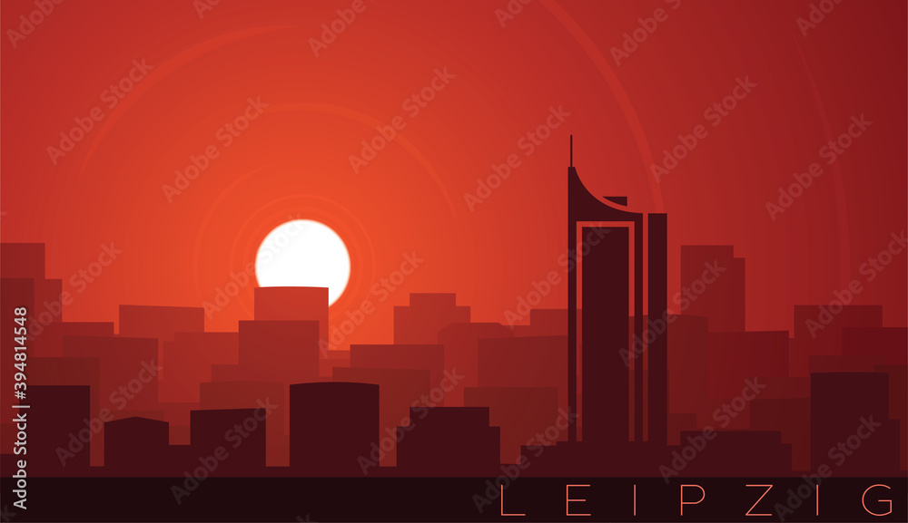 Leipzig Low Sun Skyline Scene