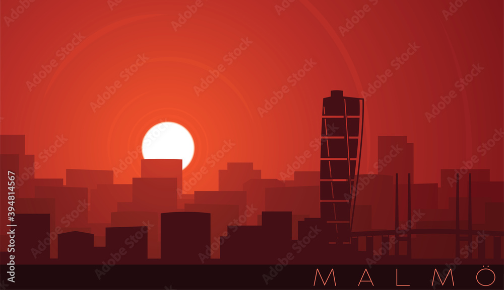 Malmo Low Sun Skyline Scene